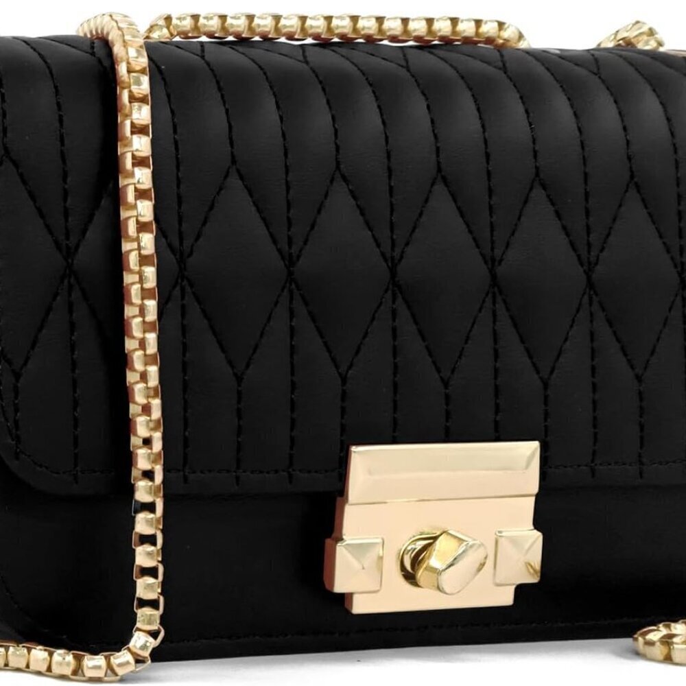 Mini Leather Shoulder Bag Small Purses Women Compact Tote with Chain